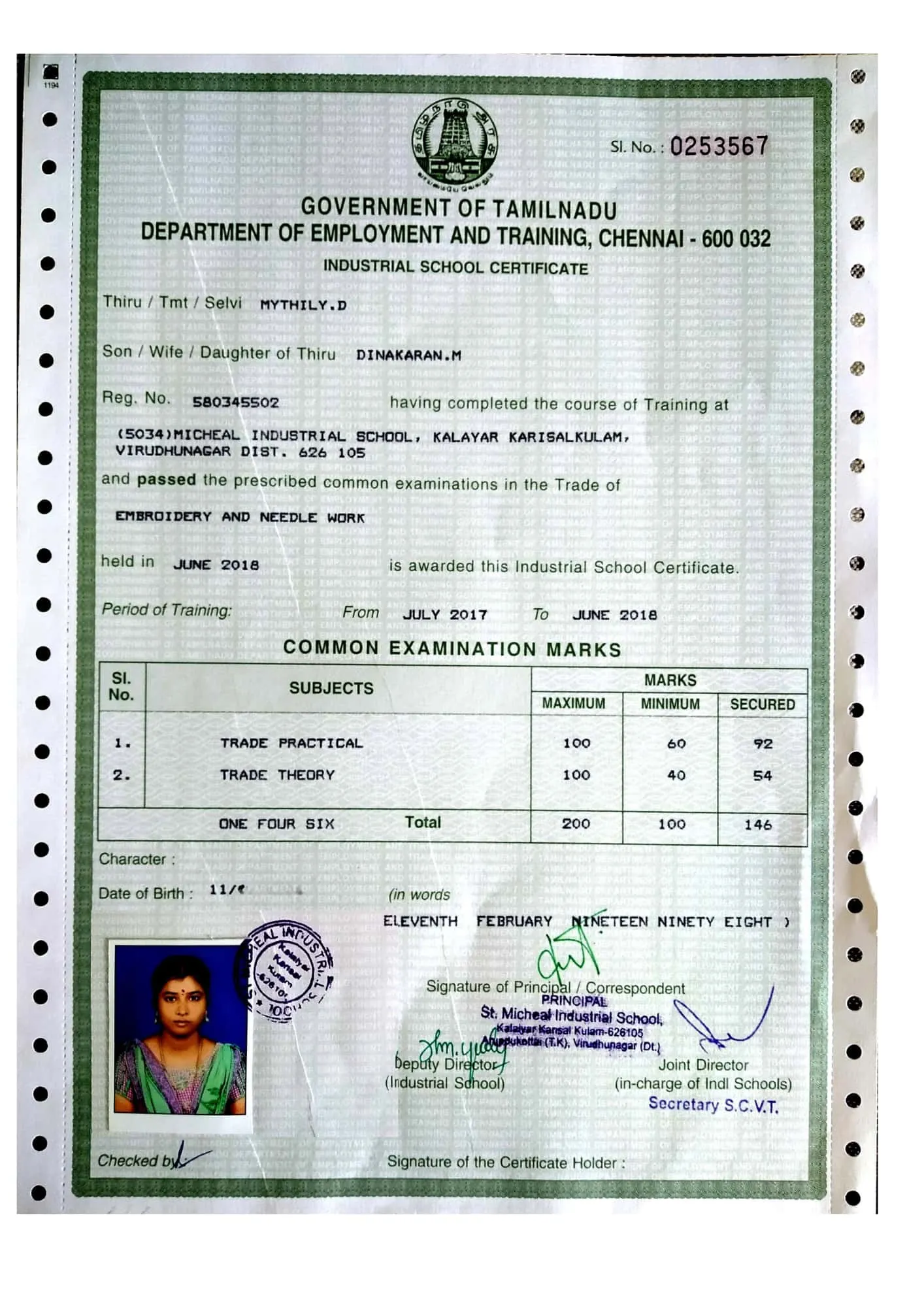 Tailoring Certificate Page 2